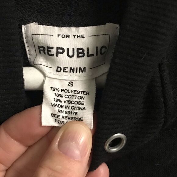 For the republic black loose fit hoodie size Small - Picture 5 of 6